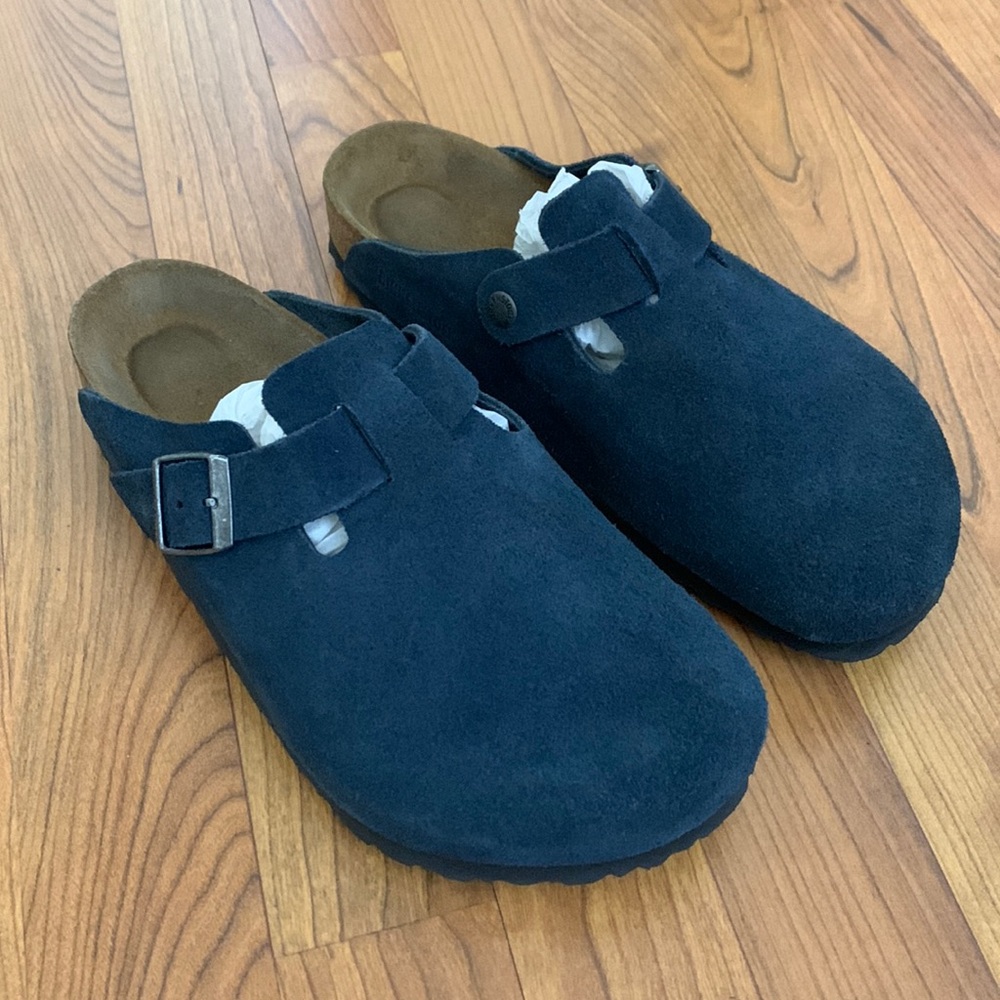 💙Birkenstock Boston Suede Clogs Rare Color Navy Blue Size 41